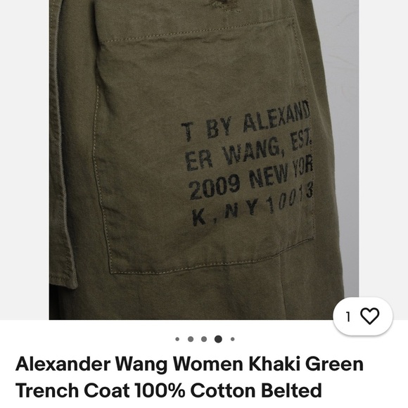 Alexander Wang Khaki Women's Trench Coat - Picture 2 of 10